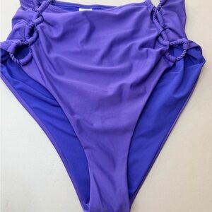High Waisted Aerie Purple Bikini Bottom - Size M